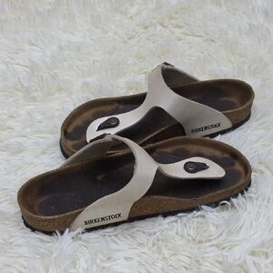 Birkenstock Cream and Brown Sandals